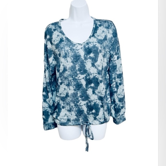 Lucky Brand Tie Dye V-Neck Long Sleeve Top - Picture 1 of 3